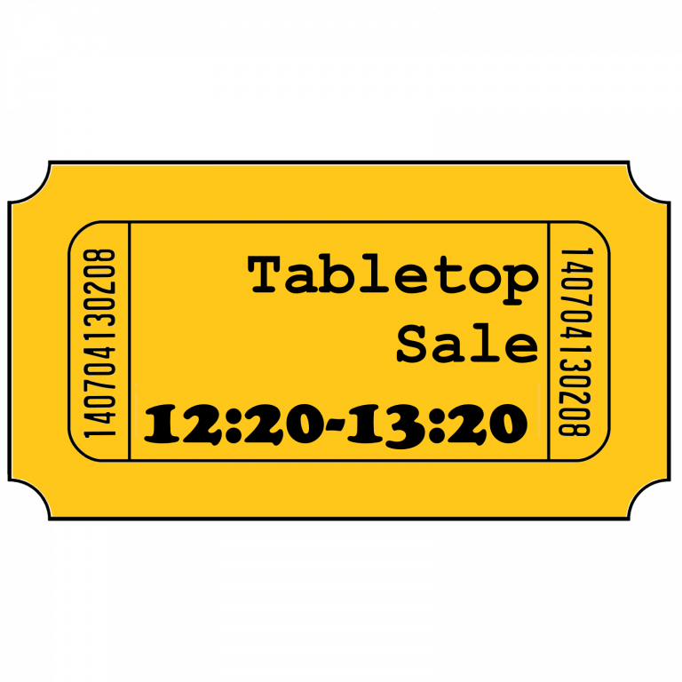 Tabletop Sale 2025 12:20-13:20